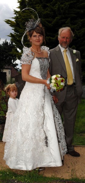 wedding dress in textiles